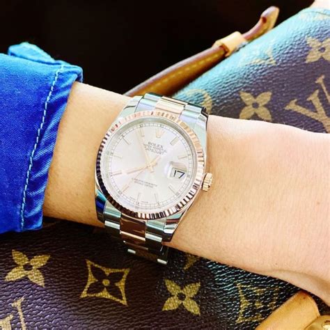 rolex women watch small|Rolex 34mm on wrist.